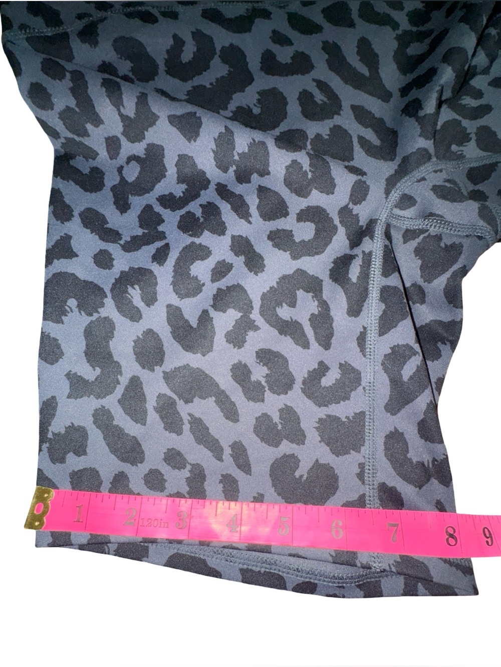 Balance Athletica Gray Leopard Print High-Waist Performance Shorts - Picture 8 of 10